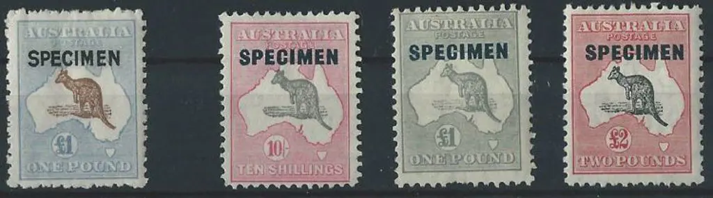 1915-28 3rd wmk £1 chocolate & dull blue with type ... Image 1++