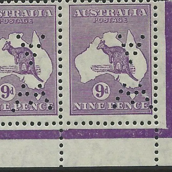 1931-47 CofA 9d violet bottom right corner pair ...