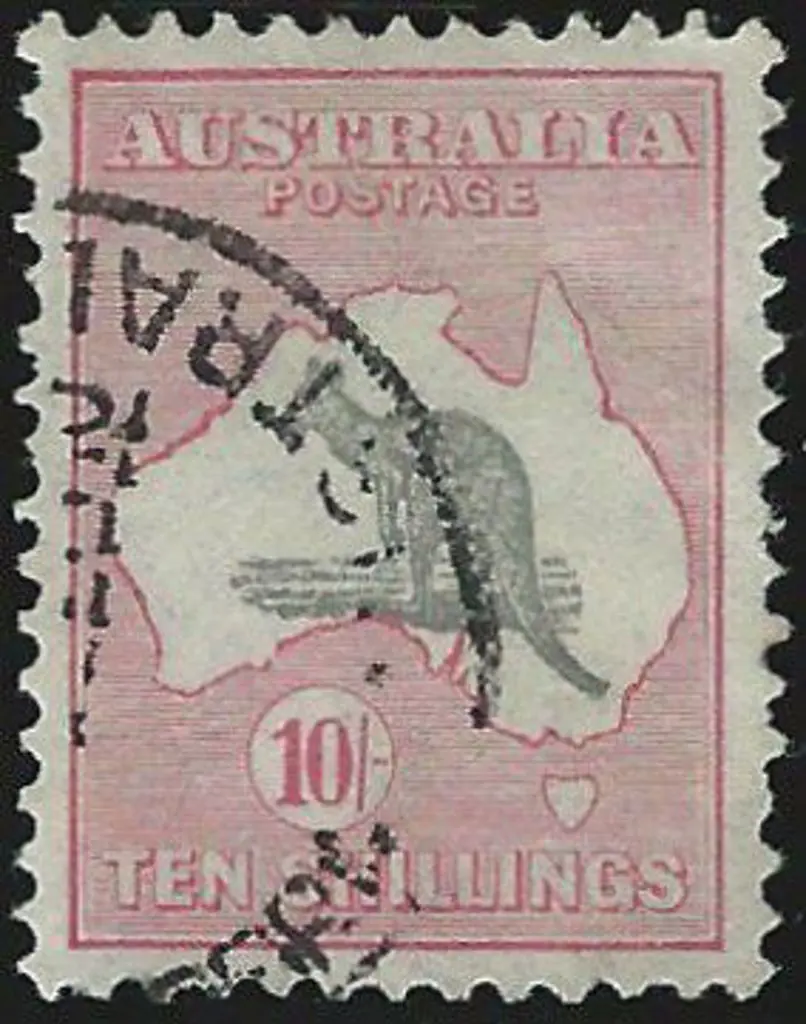 1931-47 CofA 10/- grey & pink. F/U by partial cds. ... Image 1++