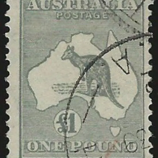 1931-47 CofA £1 grey. Fine used by part of 2 crisp ...