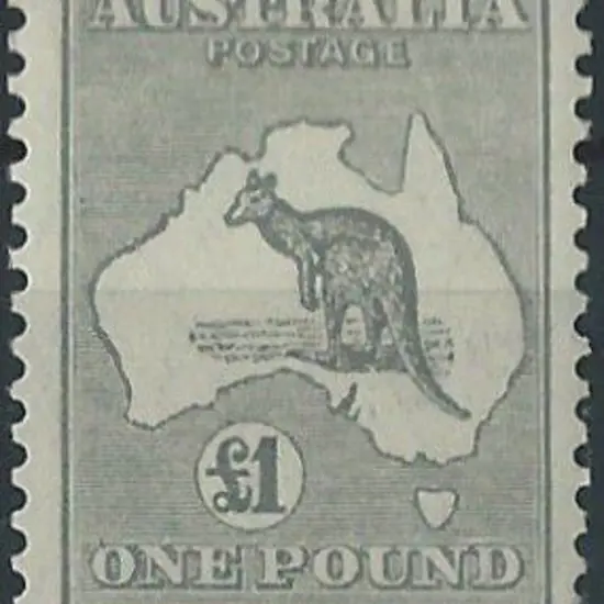 1931-47 CofA £1 grey. MLH, centred very slightly ...