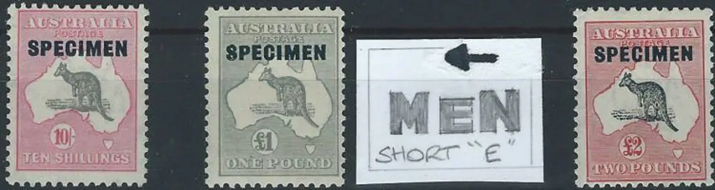 1931-47 CofA 10/-, £1 & £2 kangaroos ovptd ... Image 1++