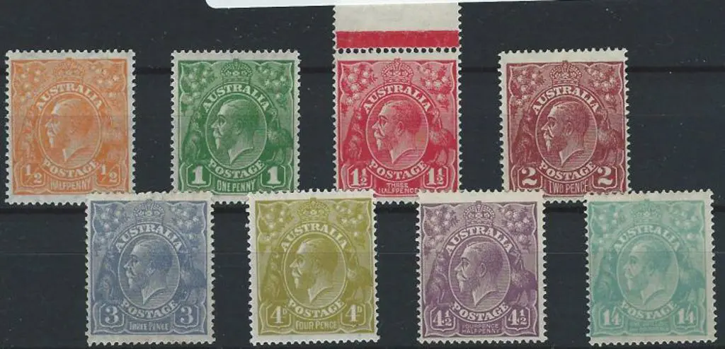 1926-30 SM wmk Perf.14 ½d to 1/4d set of 8 MUH. ... Image 1++