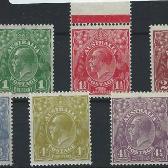 1926-30 SM wmk Perf.14 ½d to 1/4d set of 8 MUH. ...