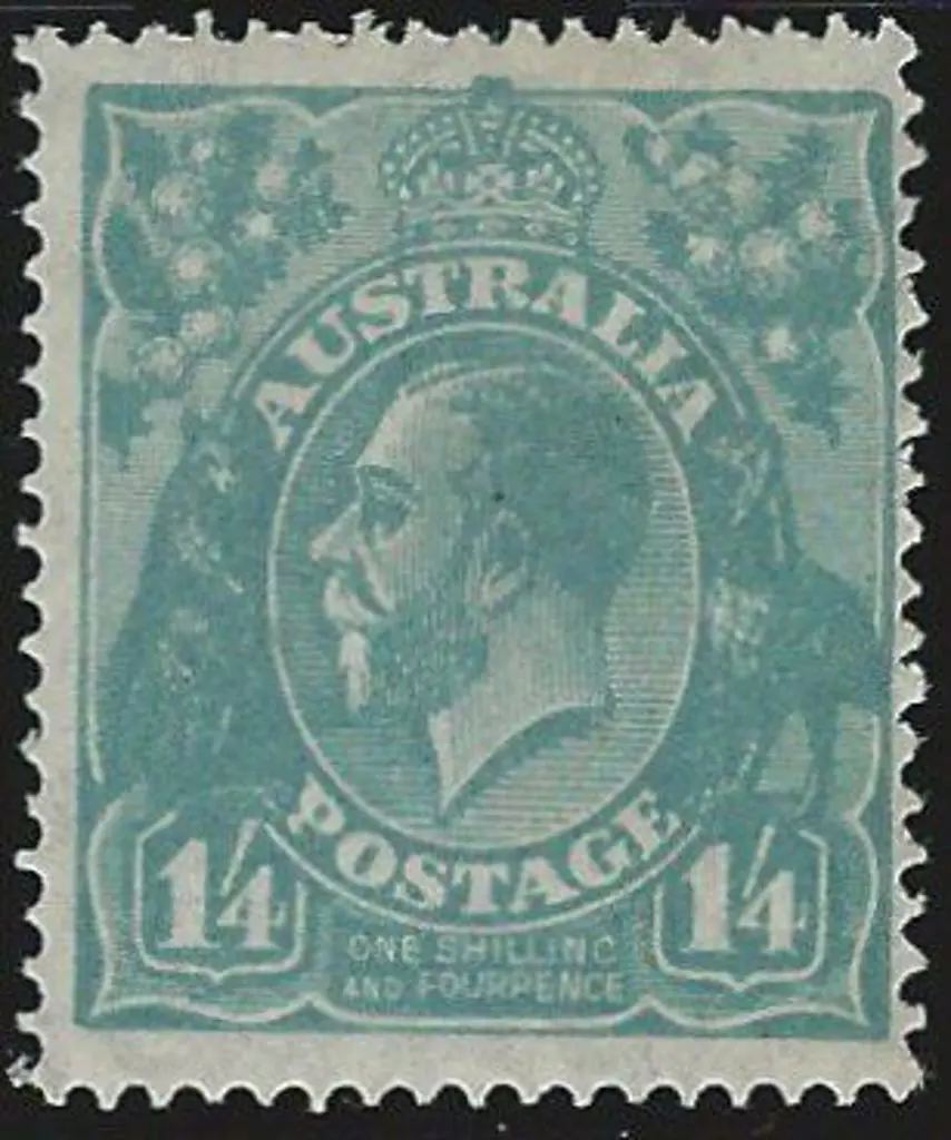 1926-30 SM wmk Perf.14 1/4d deep greenish blue. ... Image 1++
