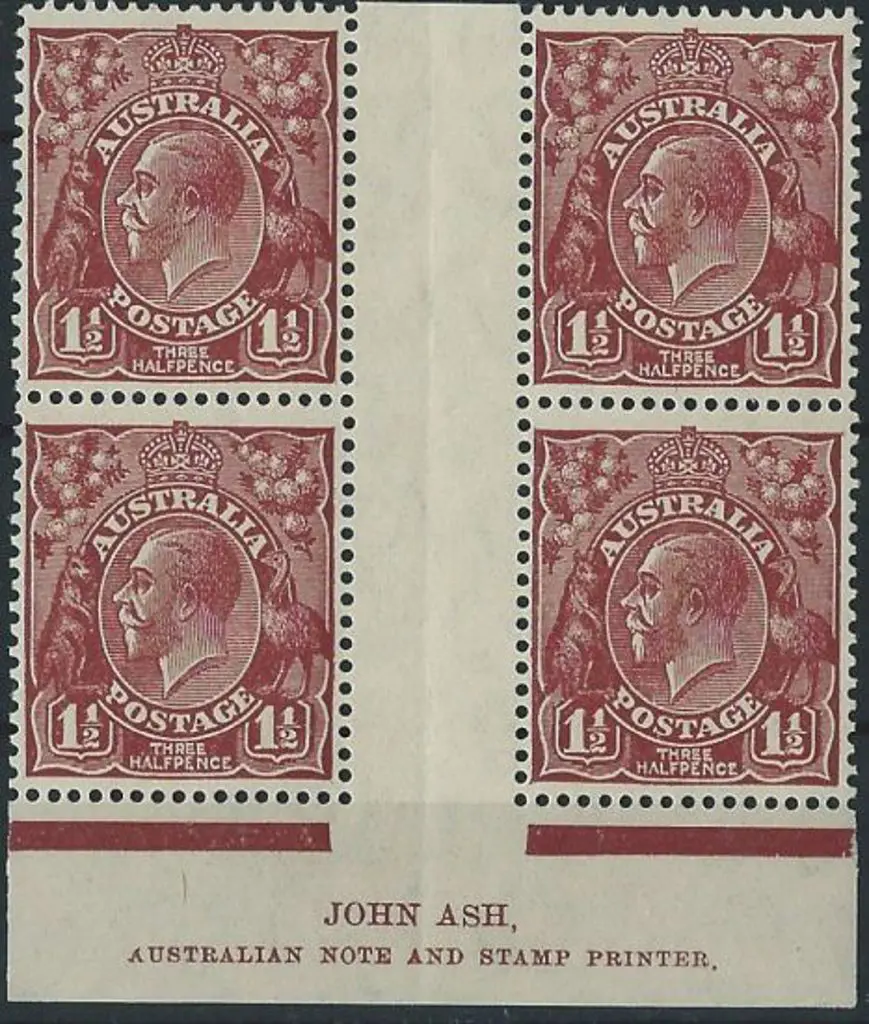 1931-36 CofA 1½d red-brown, N over A Ash imprint ... Image 1++