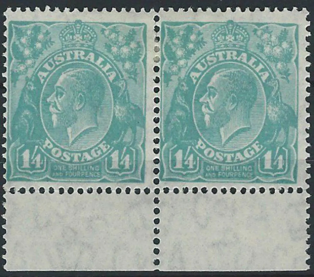 1931-36 CofA 1/4d greenish blue with retouched ... Image 1++