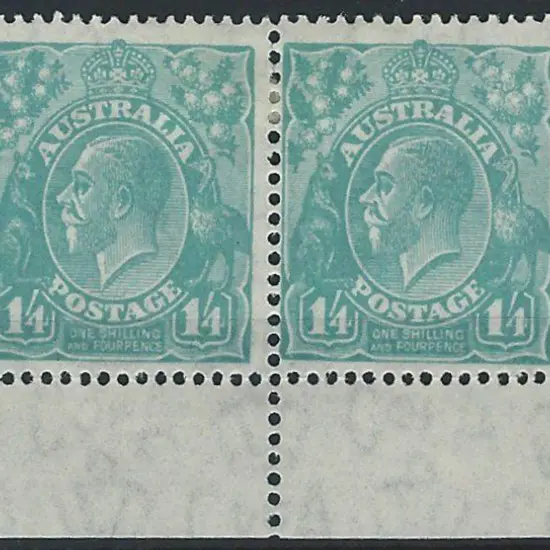 1931-36 CofA 1/4d greenish blue with retouched ...