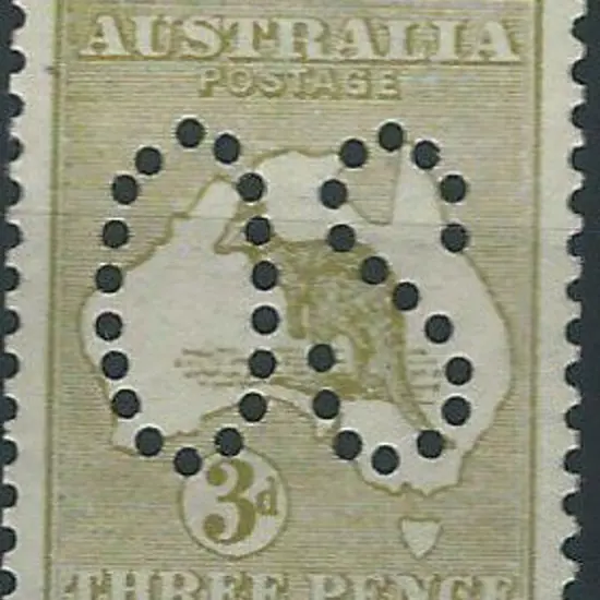 1913 3d olive Die I, 1st wmk perfined large "OS". ...