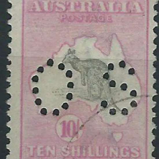 1915/28 10/- grey & pink kangaroo, 3rd wmk ...