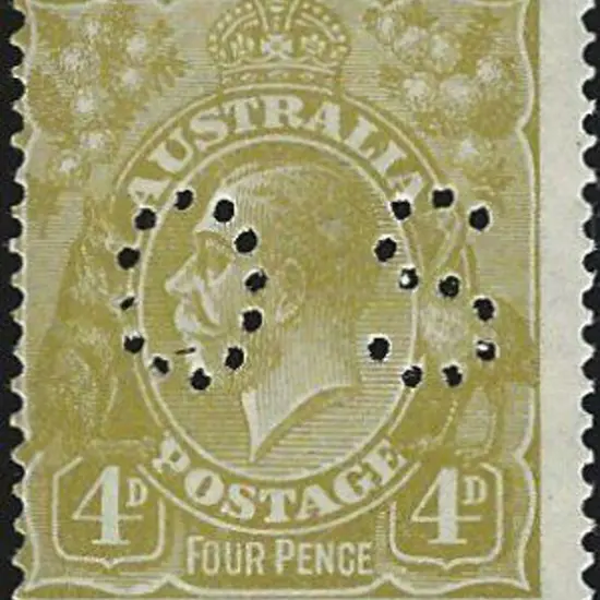 1927 4d olive, Sm Mult wmk, perf. 14, "OS". MVLH ...