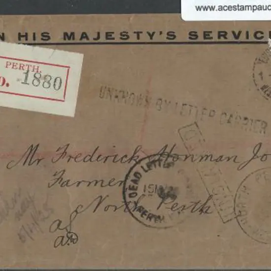 1928 (4th April) 1½d & 3d KGV perfined OS tied to ...