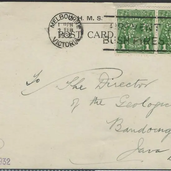 1932 OHMS Geological Survey of Victoria card ...
