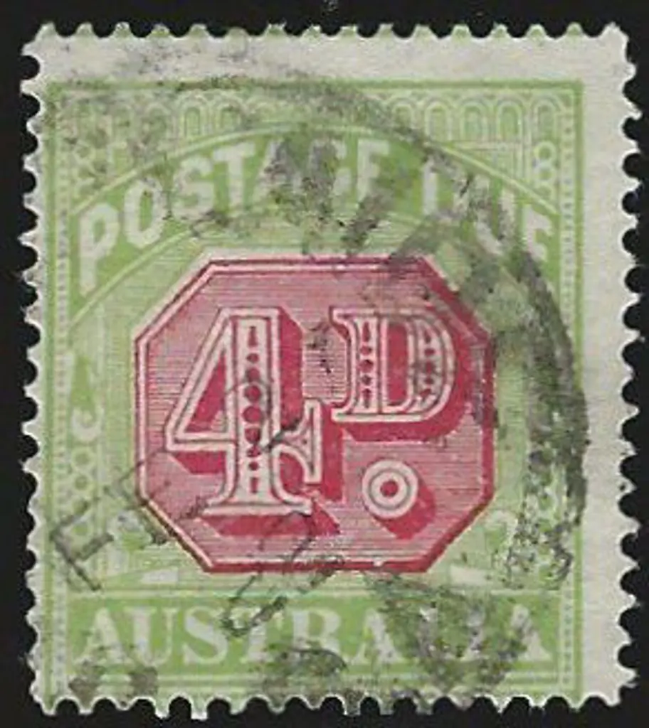 1912/23 4d carmine & pale yellow-green Postage Due ... Image 1++