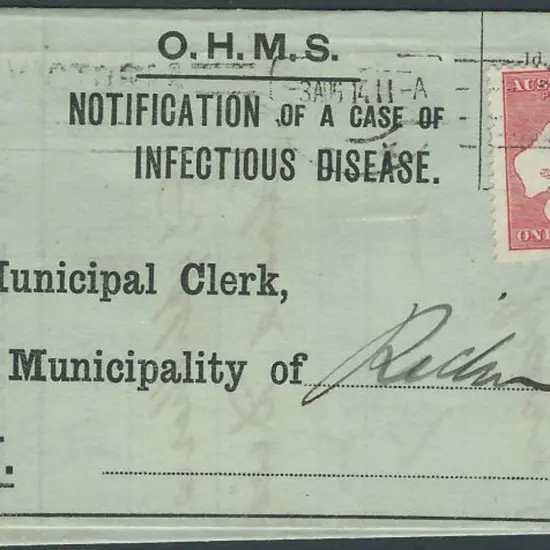 1914 (1st August) "Notification of a Case of ...