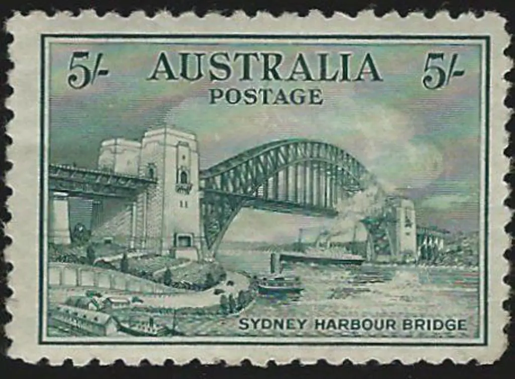 1932 5/- Sydney Harbour Bridge. MLH but a couple ... Image 1++