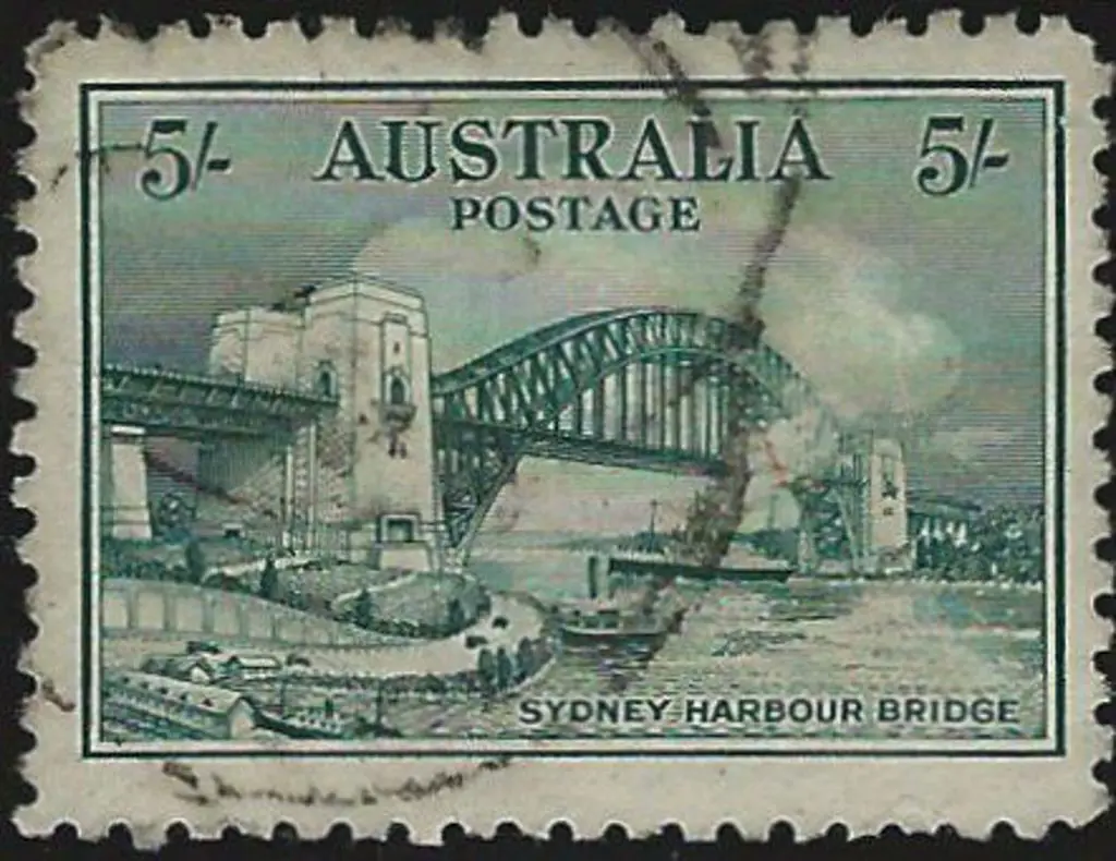 1932 5/- Sydney Harbour Bridge commercially used ... Image 1++