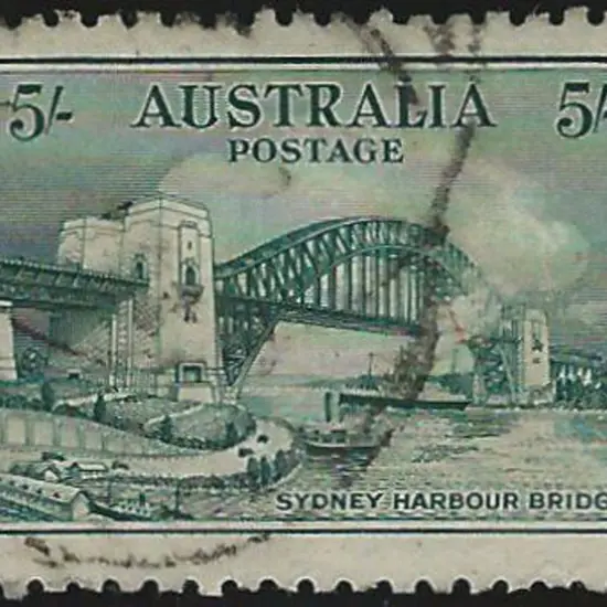 1932 5/- Sydney Harbour Bridge commercially used ...