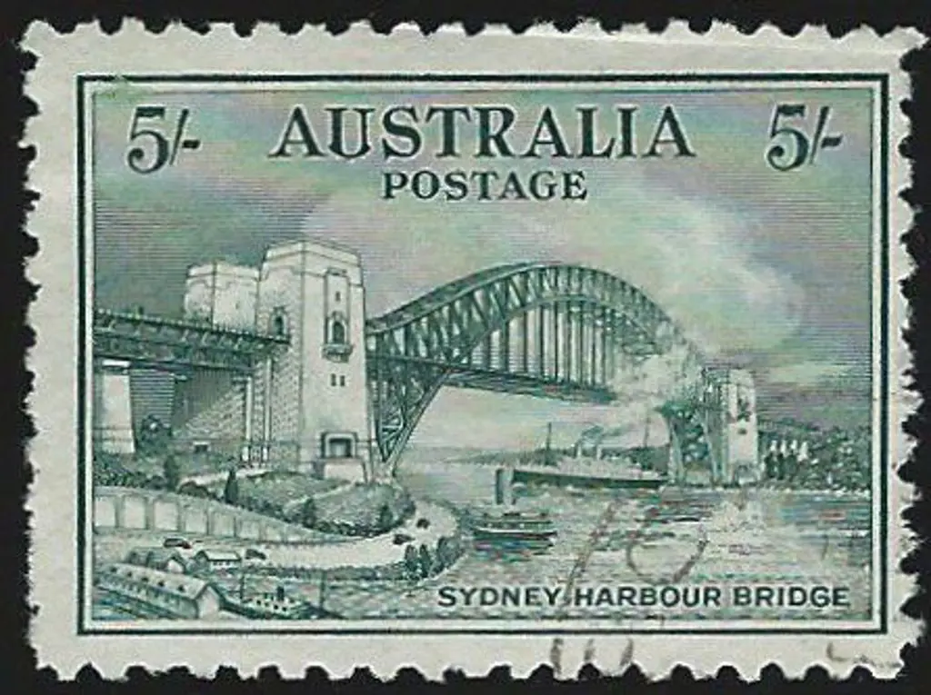 1932 5/- Sydney Harbour Bridge. CTO, no gum. ... Image 1++