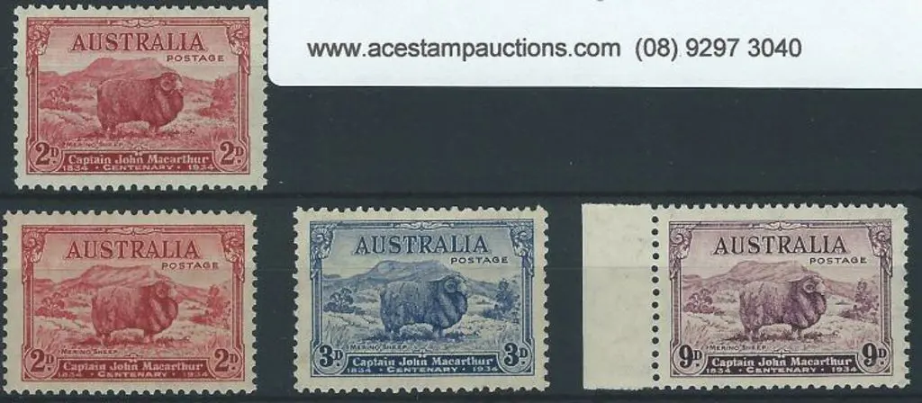 1934 Macarthur set incl 2d dark hills MUH. Faint ... Image 1++