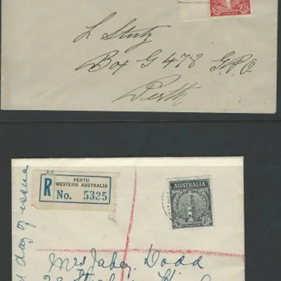 1935 (18th Mar) 2d & 1/- Anzac on individual plain ...
