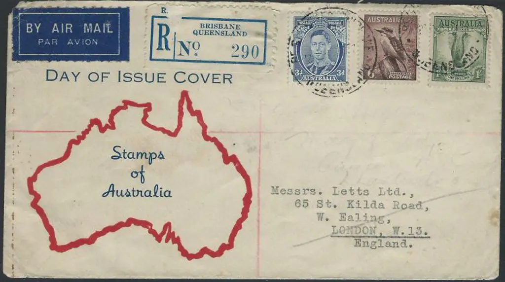 1937 (2nd Aug) 3d blue KGVI, 6d Kookaburra & 1/- ... Image 1++