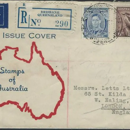1937 (2nd Aug) 3d blue KGVI, 6d Kookaburra & 1/- ...