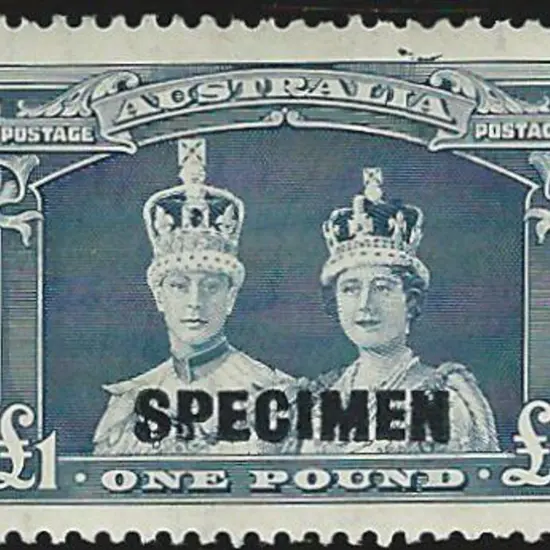 1937/48 £1 Robes on thin paper ovptd SPECIMEN. ...