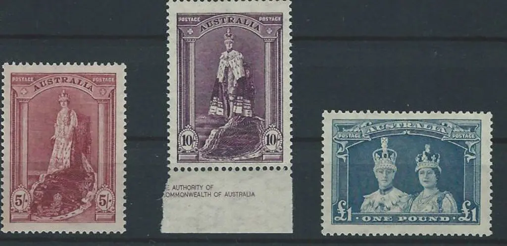 1937/48 Robes set on thin paper with 10/- being ... Image 1++