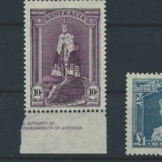1937/48 Robes set on thin paper with 10/- being ...