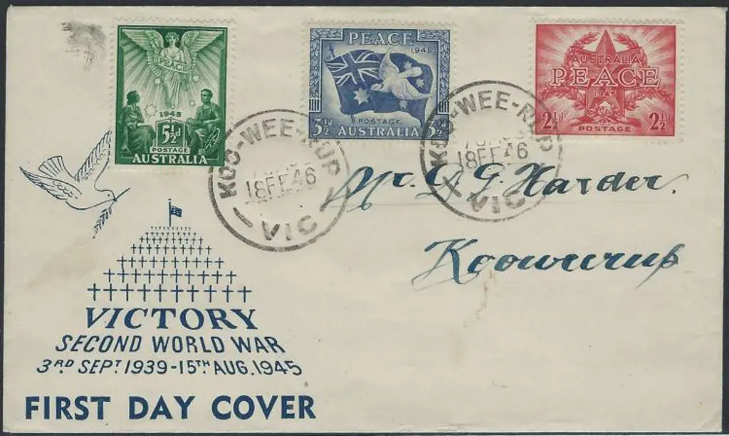 1946 (18th Feb) Peace set of 3 on Winslow cacheted ... Image 1++