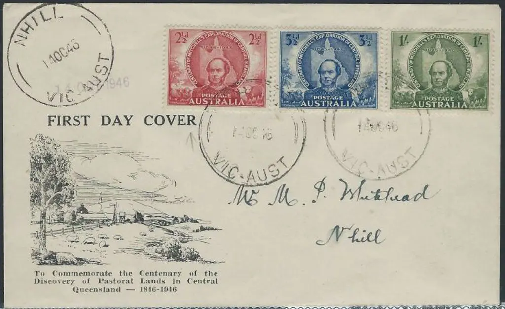 1946 (14th Oct) Mitchell set of 3 on Rex Bodin FDC ... Image 1++