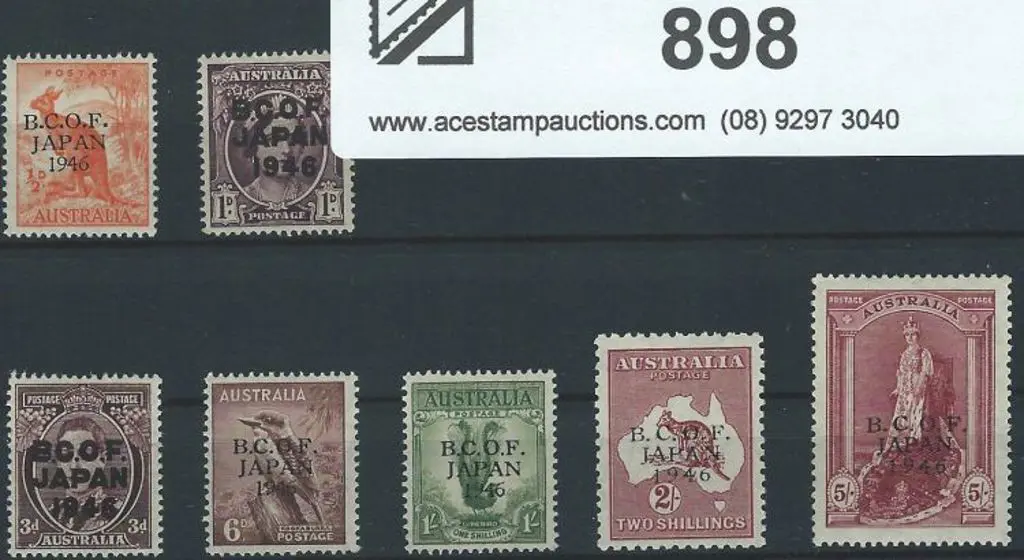 1946 BCOF set of 7 to 5/- Robes (thin paper) with ... Image 1++