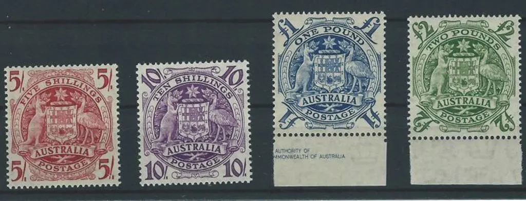 1949/50 Arms set of 4 MUH with the £1 & £2 ... Image 1++