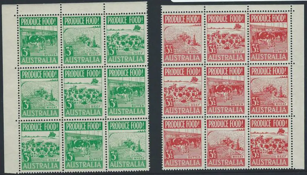 1953 Produce Food pair in MUH marginal blocks of ... Image 1++