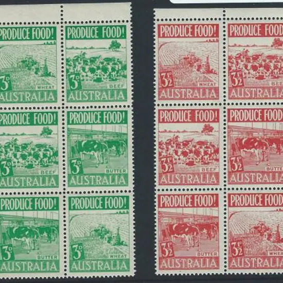 1953 Produce Food pair in MUH marginal blocks of ...