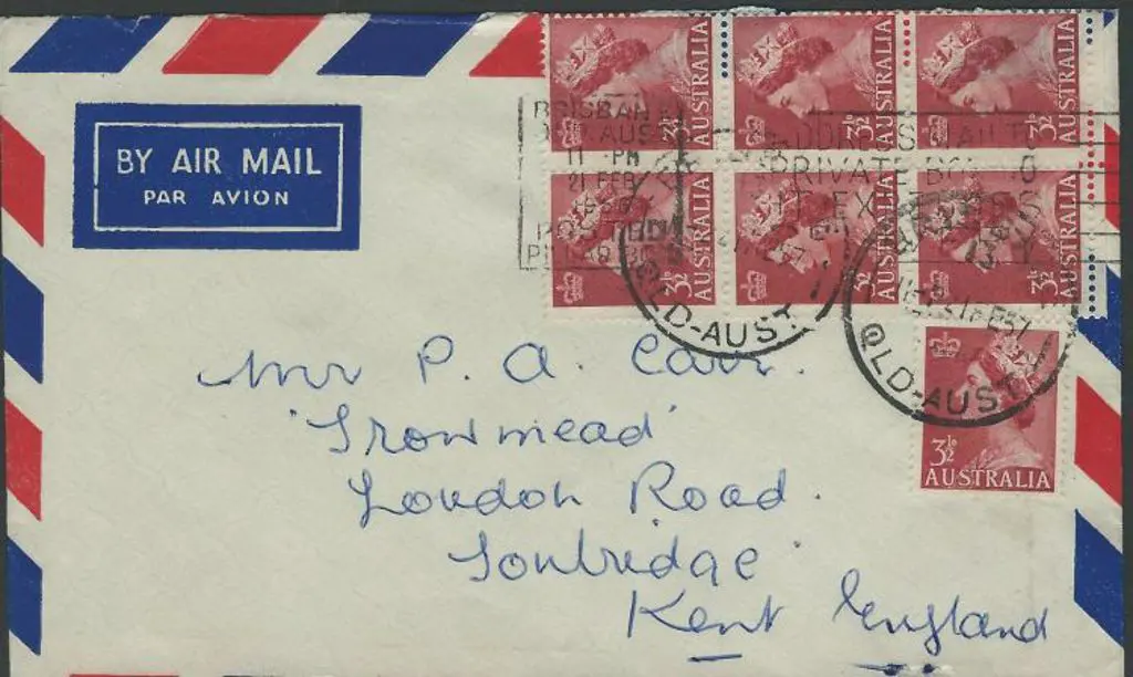 1957 (21st Feb) Airmail cover to England bearing ... Image 1++