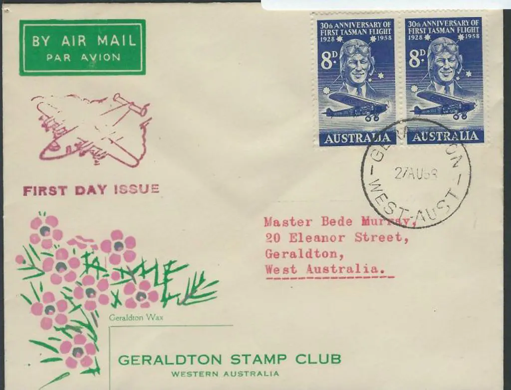 1958 (27th Aug) 1958 8d Kingsford Smith Tasman ... Image 1++