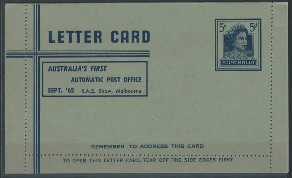 1962 5d blue QEII lettercard with imprint ... Image 1++