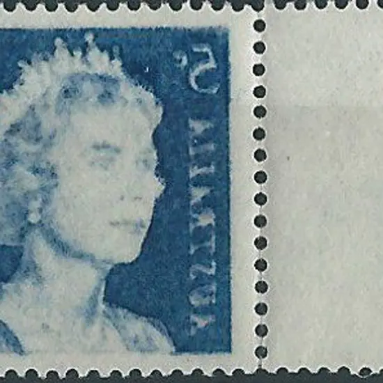1967 5c blue QEII with left margin with a full ...