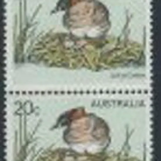 1978 20c Little Grebe marginal strip of 10 with ...
