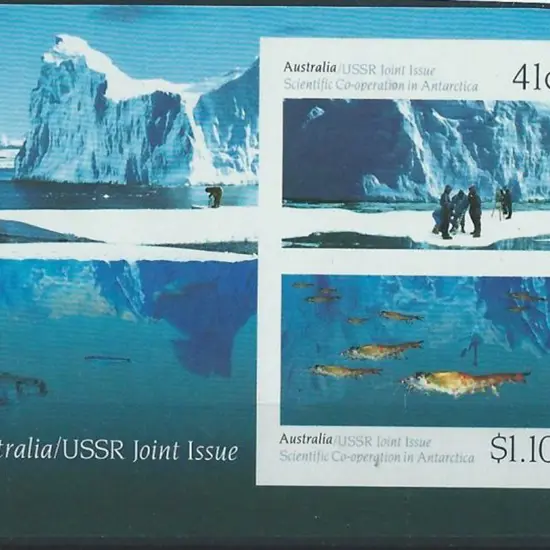 1990 Antarctica Joint Issue with Russia Miniature ...