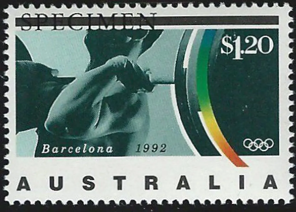 1992 $1.20 Olympics - weightlifting with upwards ... Image 1++