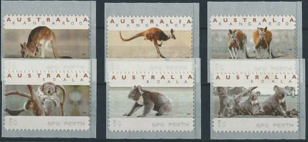 1994 5c "GPO PERTH" imprinted Kangaroo & koala CPS ... Image 1++