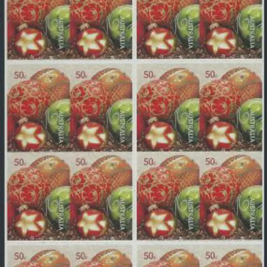 2008 $10 Christmas bauble self adhesive booklet ...
