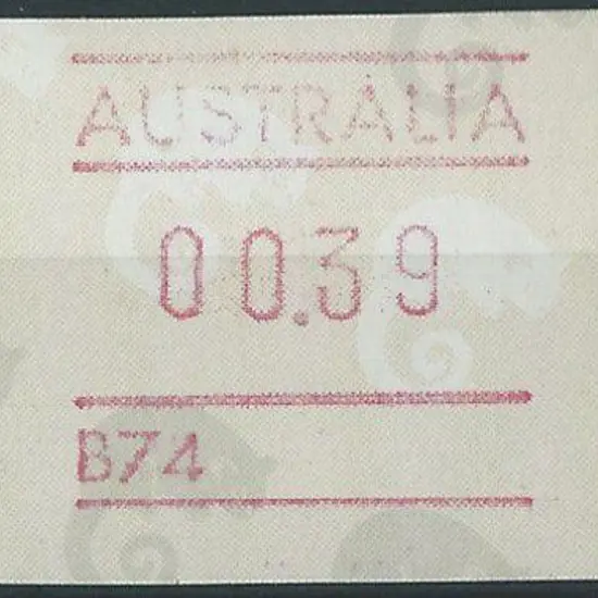 1989 39c Possum Frama with B74 cliché, the ...