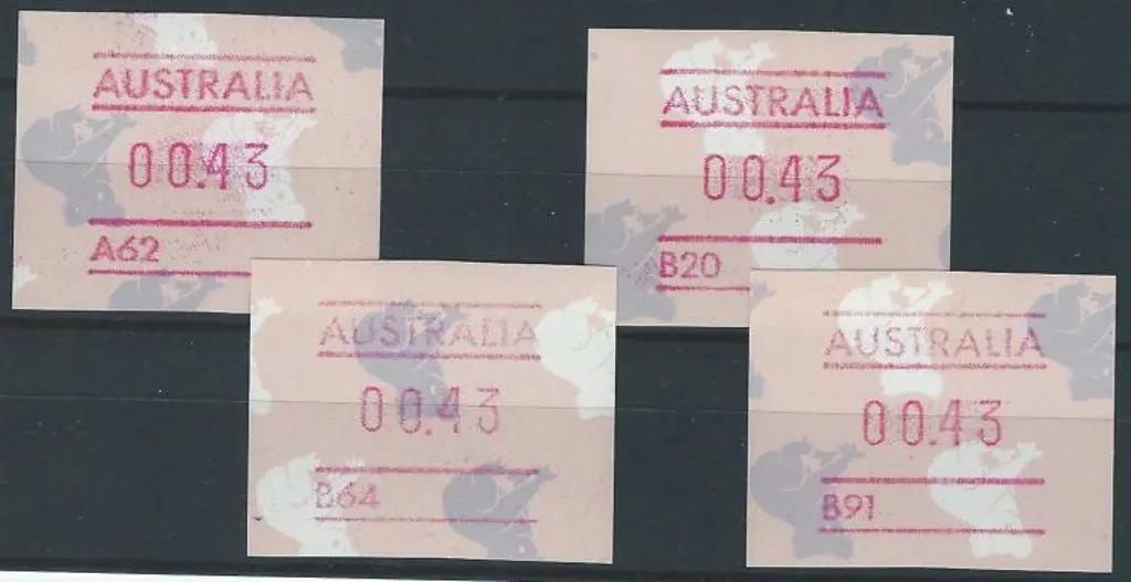 1991 43c Koalas for A63, B20, B64 & B91 clichés ... Image 1++
