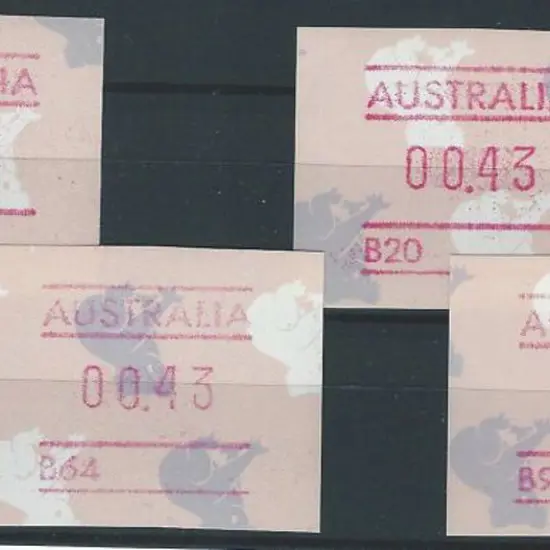 1991 43c Koalas for A63, B20, B64 & B91 clichés ...