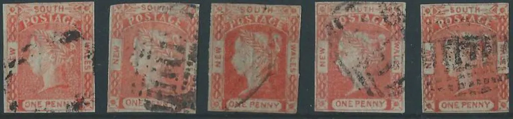 1854 1d red orange/orange vermilion "Laureates" ... Image 1++