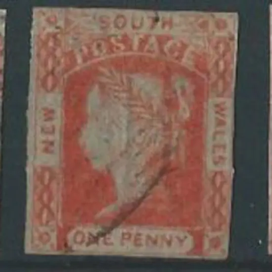 1854 1d red orange/orange vermilion "Laureates" ...